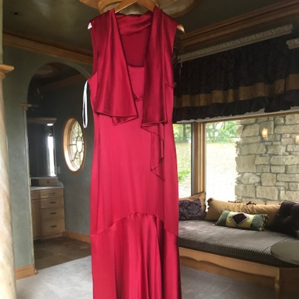 Beautiful Satin Red Dress- Formal